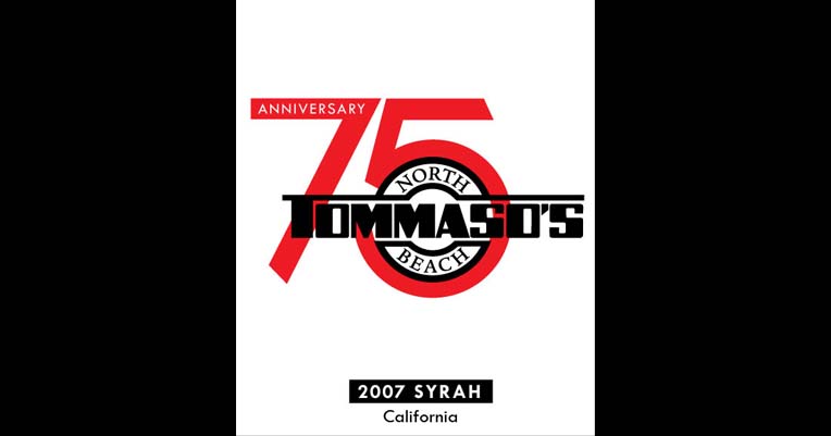 Tommaso's 75th Anniversary Wine label